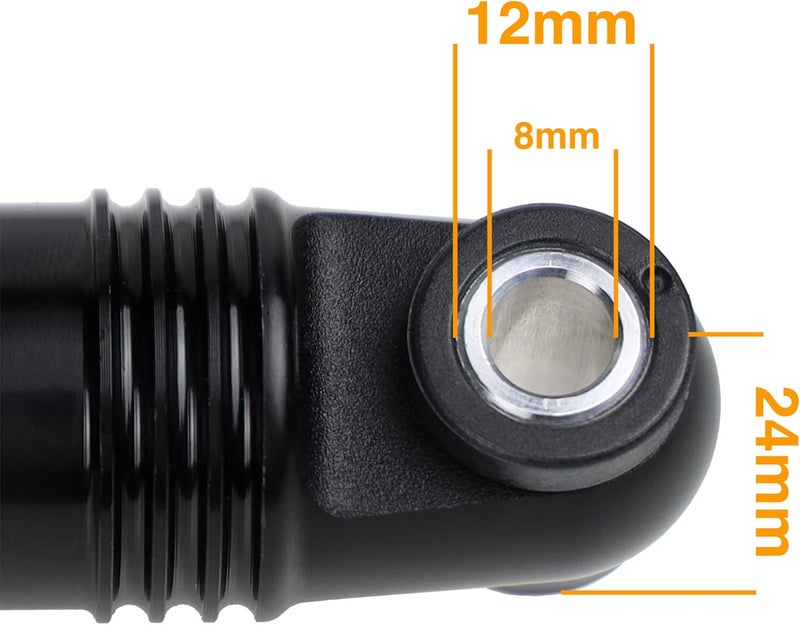 DNM Preload MTB Mountain Bike Rear Suspension Shock Absorber AL 6061 Coil Spring 750 lbs with Extra Bushing - Black 165mm - Image 2